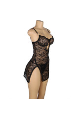 SUBBLIME - 954185 BABYDOLL IN PIZZO CON SPALLINE REGOLABILI NERO S/M