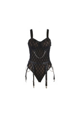 SUBBLIME - 954260 BODY CON CATENE + CINTURA REGGICALZE NERO S/M