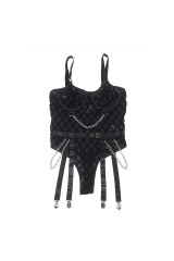 SUBBLIME - 9542277 BODY CON CATENE + CINTURA REGGICALZE NERO L/XL