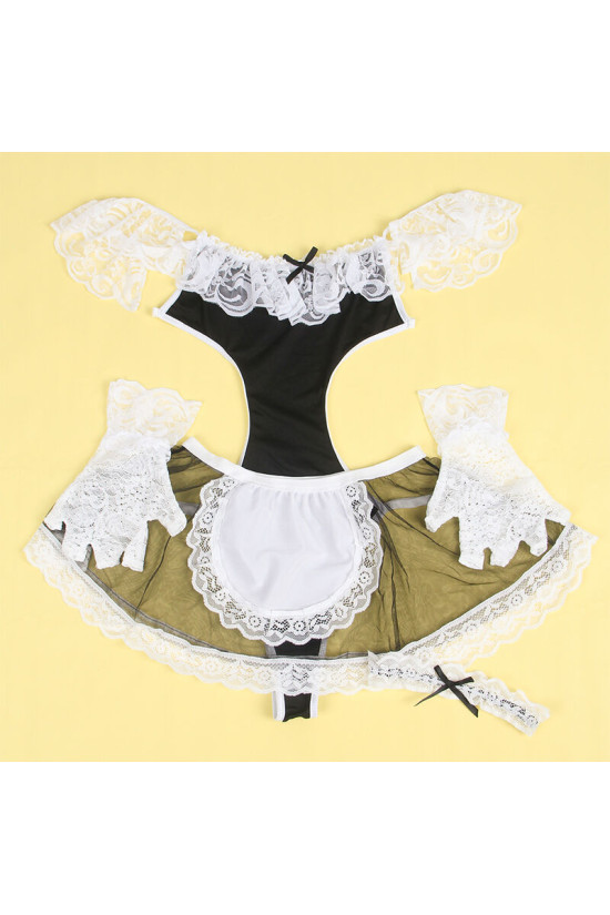 SUBBLIME - 954307 COSTUME DA CAMERIERA SEXY NERO/BIANCO S/M