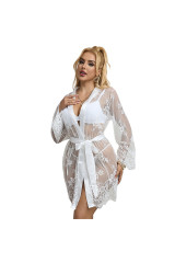 SUBBLIME - 954376 CAMICIA DA NOTTE MANICA LUNGA CON DISEGNO FLOREALE BIANCO L/XL