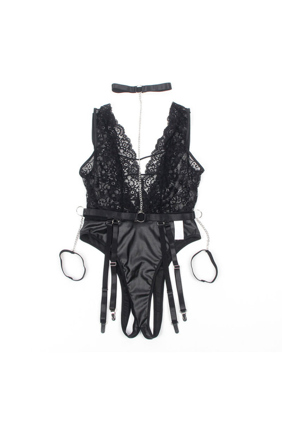 SUBBLIME - 954383 BODY SEXY CON CINTURA REGGICALZE NERO S/M