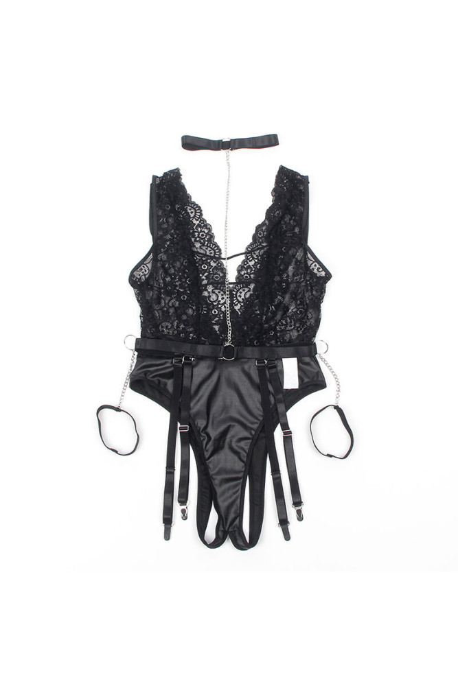 SUBBLIME - 954383 BODY SEXY CON CINTURA REGGICALZE NERO S/M