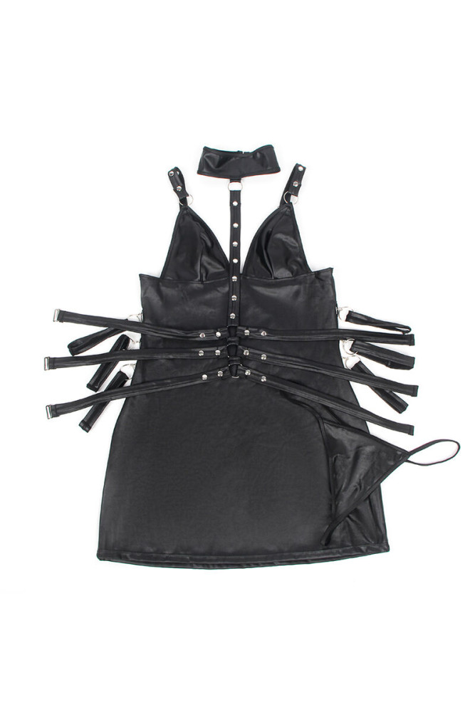 SUBBLIME - 954413 BODY BONDAGE IN PELLE NERO L/XL