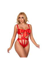 SUBBLIME - 954468 BODY SEXY TRAFORATO CON FIOCCO ROSSO S/M
