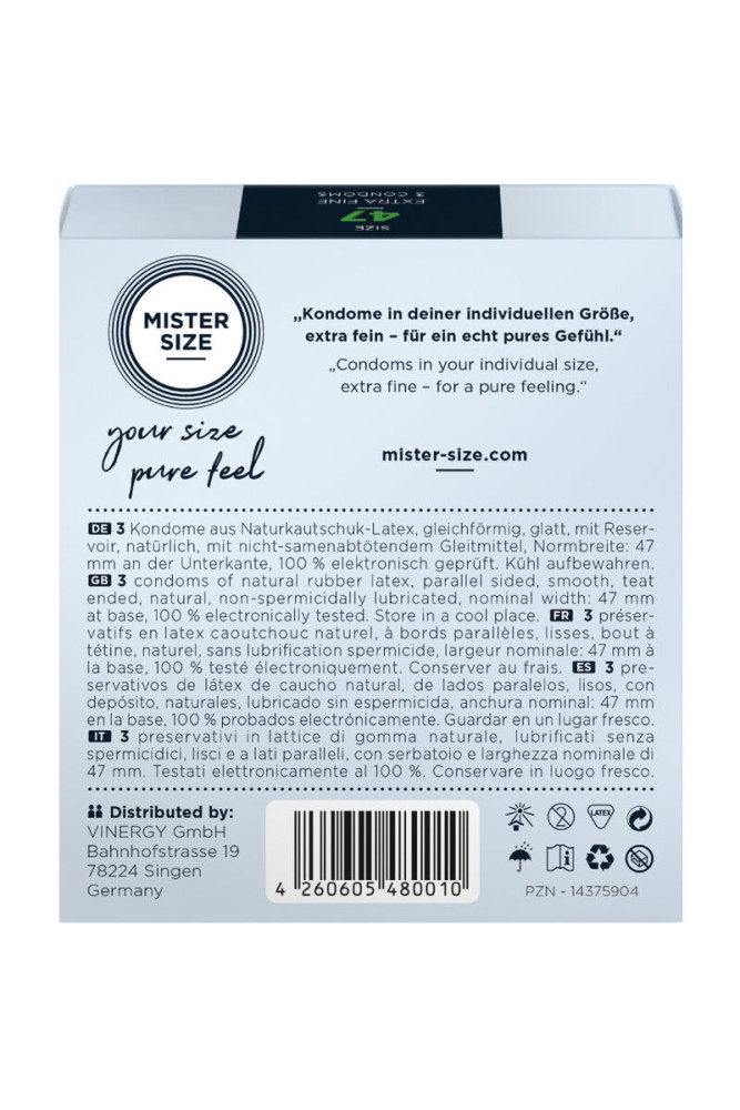 MISTER SIZE - PRESERVATIVI TAGLIA XS 47 MM (3 UNITÀ)