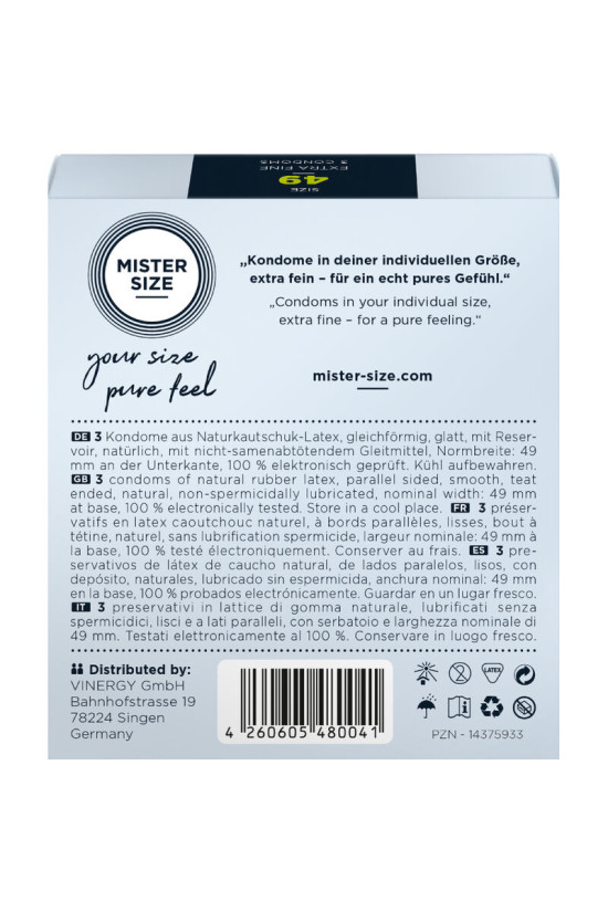 MISTER SIZE - PRESERVATIVO TAGLIA S 49 MM (3 UNITÀ)