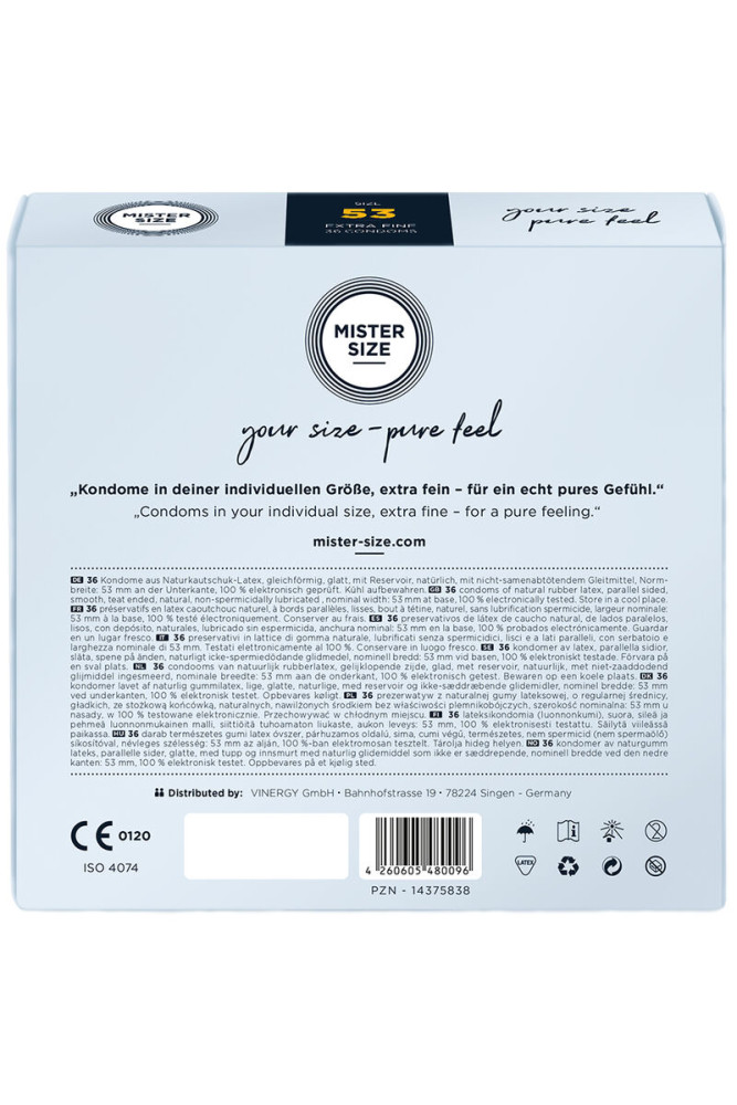 MISTER SIZE - PRESERVATIVO TAGLIA M 53 MM (36 UNITÀ)