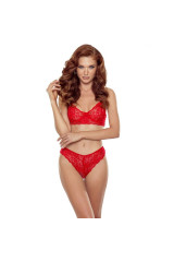 PASSION - DENELIA SET PERIZOMA + REGGISENO ROSSO L/XL