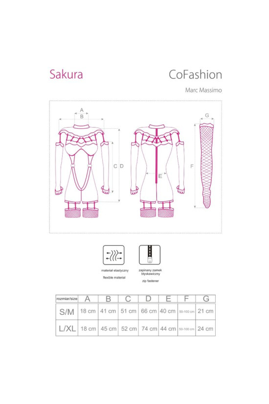 LIVCO CORSETTI FASHION - SAKURA CF 90357 TUTA + GUANTI LUNGHI + CINTURA REGGICALZE NERA L/XL