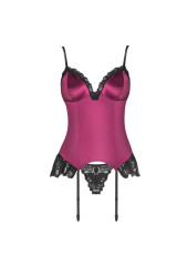 LIVCO CORSETTI FASHION - AGRAFENA CF 90436 CORSETTO + PERIZOMA BORDEAUX S/M