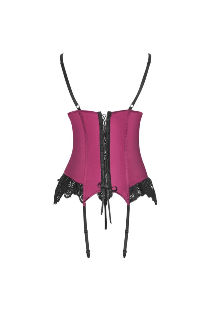 LIVCO CORSETTI FASHION - AGRAFENA CF 90436 CORSETTO + PERIZOMA BORDEAUX S/M