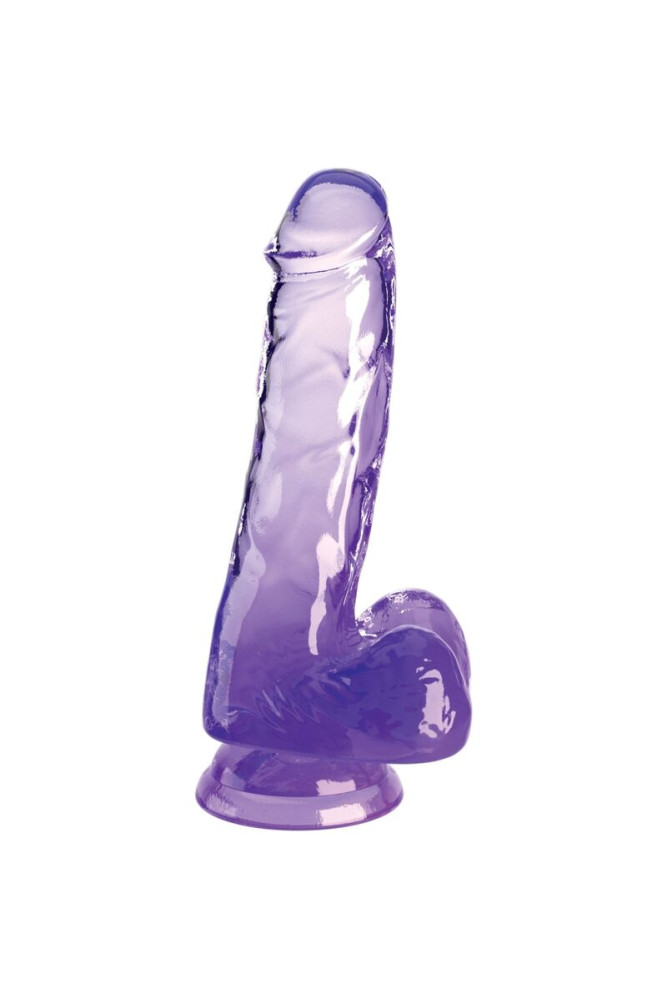 KING COCK - CLEAR PENE REALISTICO CON SFERE 13.5 CM VIOLA