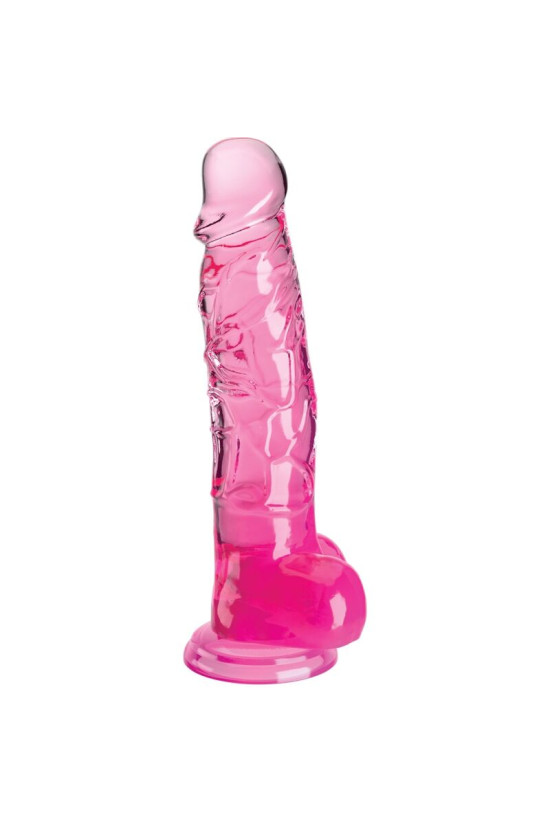 KING COCK - CLEAR PENE REALISTICO CON SFERE 16.5 CM ROSA