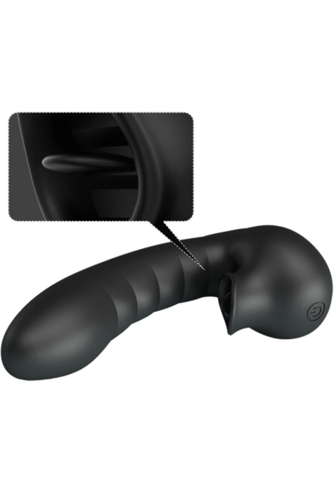 PRETTY LOVE - HOBGOBLIN CUSTODIA PER DITA VIBRANTE 12 VIBRAZIONI + STIMOLATORE CLITORIDE NERO