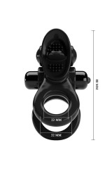 PRETTY LOVE - PASSIONATE RING DOPPIO ANELLO VIBRANTE + STIMOLATORE CLITORIDE NERO