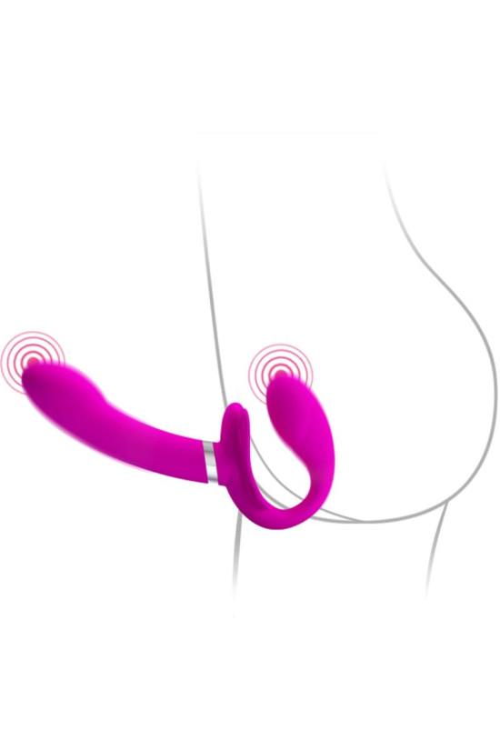 PRETTY LOVE - VALERIE VIBRATORE DOPPIO STRAP-ON 12 VIBRAZIONI VIOLA