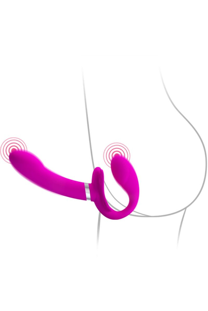 PRETTY LOVE - VALERIE VIBRATORE DOPPIO STRAP-ON 12 VIBRAZIONI VIOLA