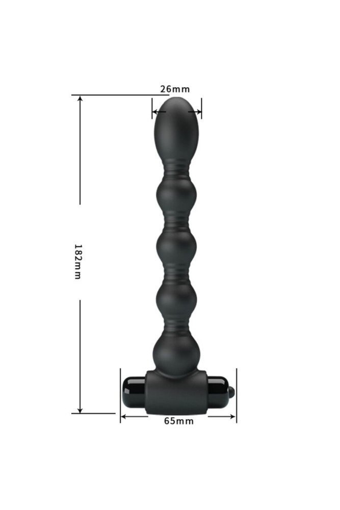 PRETTY LOVE - LYNN SILICONE ANAL PLUG 10 VIBRAZIONI NERO