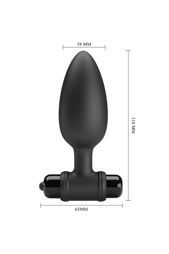 PRETTY LOVE - VIBRA BUTT PLUG 2 PLUG ANALE 10 VIBRAZIONI NERO