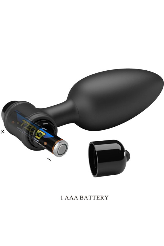 PRETTY LOVE - VIBRA BUTT PLUG 2 PLUG ANALE 10 VIBRAZIONI NERO