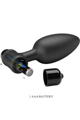PRETTY LOVE - VIBRA BUTT PLUG 2 PLUG ANALE 10 VIBRAZIONI NERO