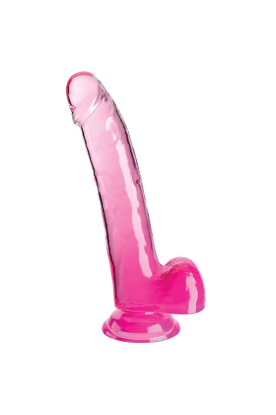KING COCK - CLEAR DILDO CON TESTICOLI 20.3 CM ROSA