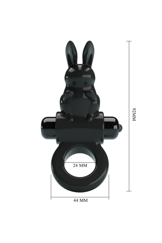 PRETTY LOVE - ANELLO VIBRATORE CONIGLIO ECCITANTE 10 VIBRAZIONI NERO