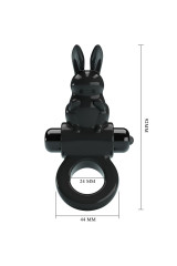 PRETTY LOVE - ANELLO VIBRATORE CONIGLIO ECCITANTE 10 VIBRAZIONI NERO