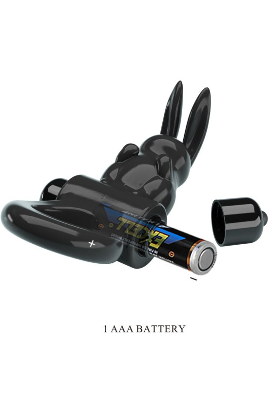 PRETTY LOVE - ANELLO VIBRATORE CONIGLIO ECCITANTE 10 VIBRAZIONI NERO