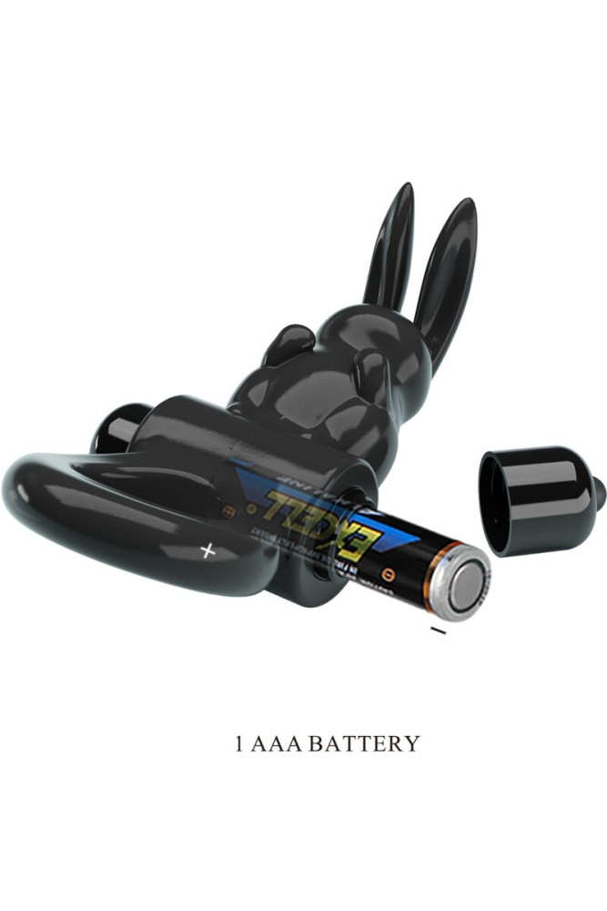 PRETTY LOVE - ANELLO VIBRATORE CONIGLIO ECCITANTE 10 VIBRAZIONI NERO