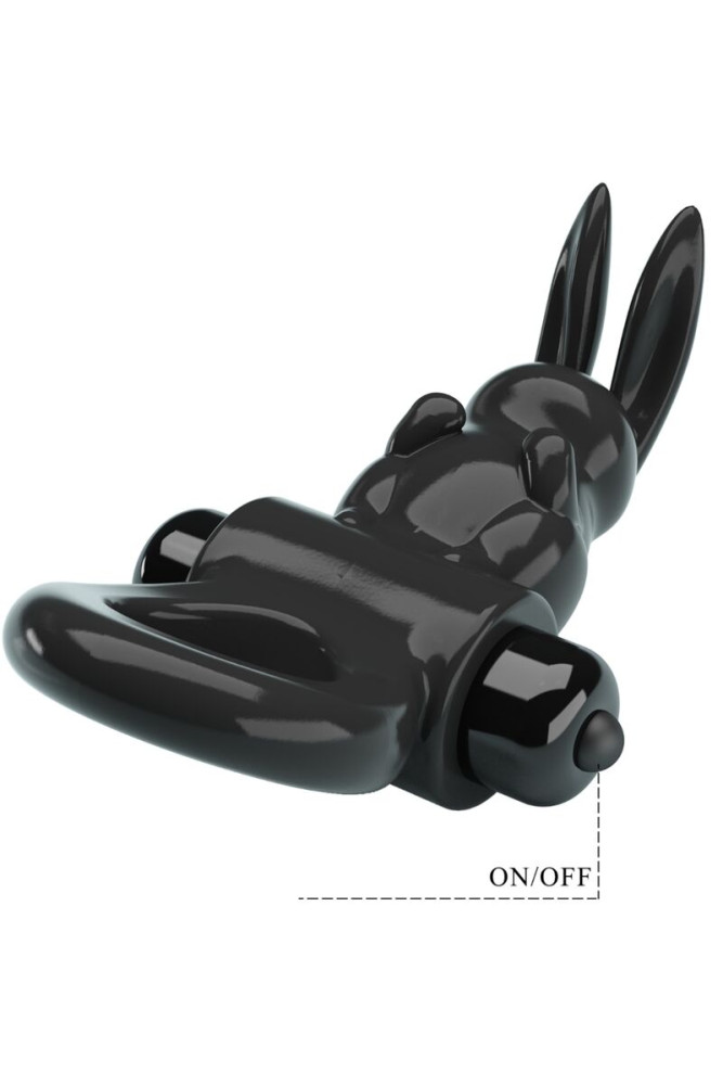 PRETTY LOVE - ANELLO VIBRATORE CONIGLIO ECCITANTE 10 VIBRAZIONI NERO