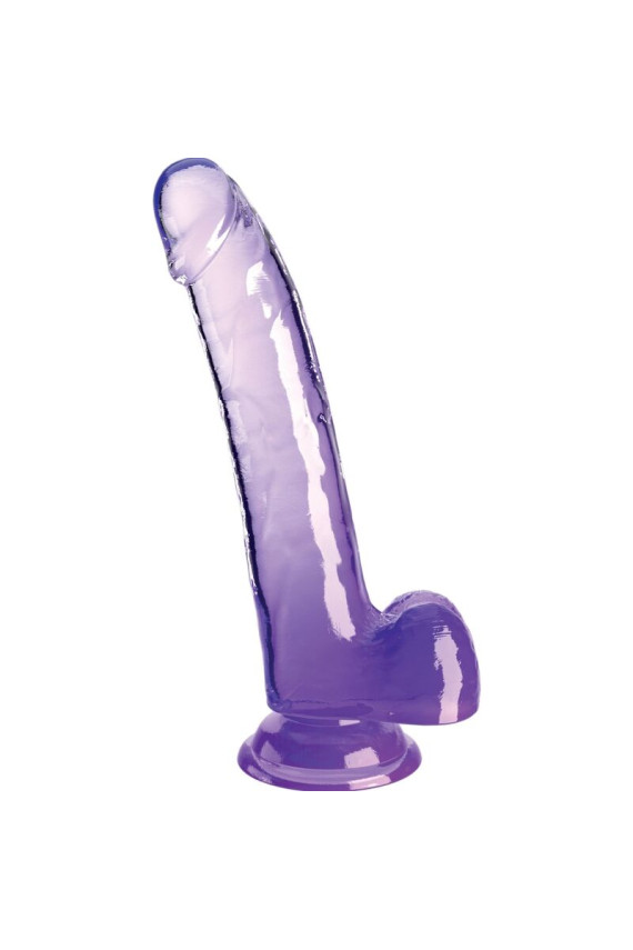 KING COCK - CLEAR DILDO CON TESTICOLI 20.3 CM VIOLA