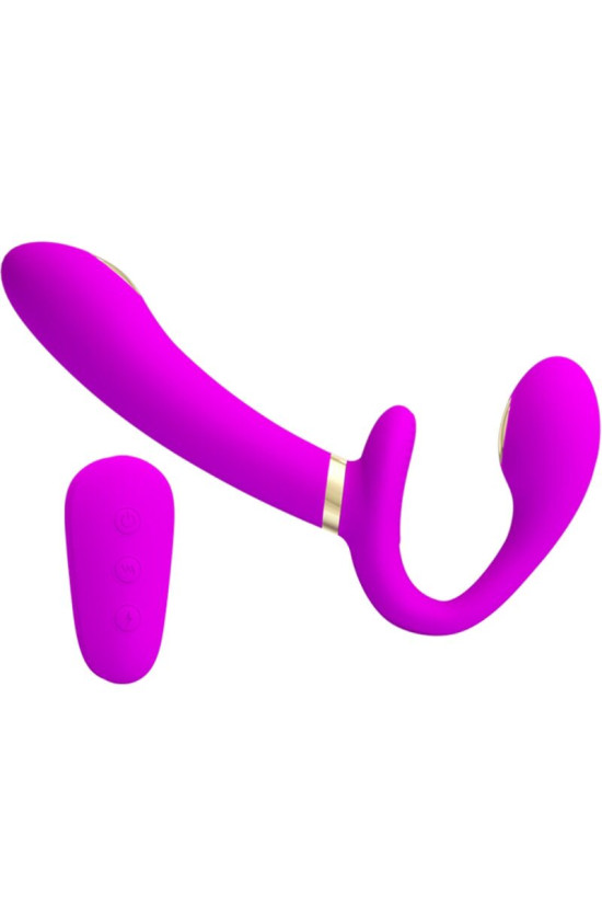 PRETTY LOVE - THUNDERBIRD DOPPIO VIBRATORE CON STRAP-ON E TELECOMANDO VIOLA