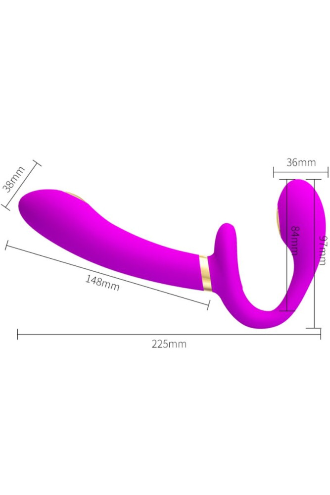 PRETTY LOVE - THUNDERBIRD DOPPIO VIBRATORE CON STRAP-ON E TELECOMANDO VIOLA
