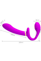 PRETTY LOVE - THUNDERBIRD DOPPIO VIBRATORE CON STRAP-ON E TELECOMANDO VIOLA