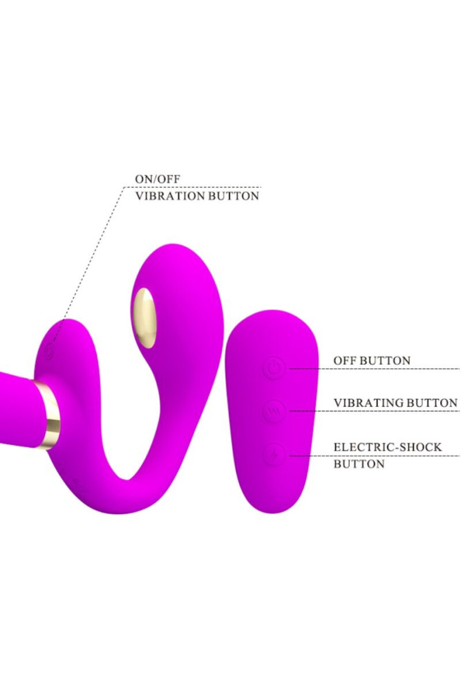 PRETTY LOVE - THUNDERBIRD DOPPIO VIBRATORE CON STRAP-ON E TELECOMANDO VIOLA