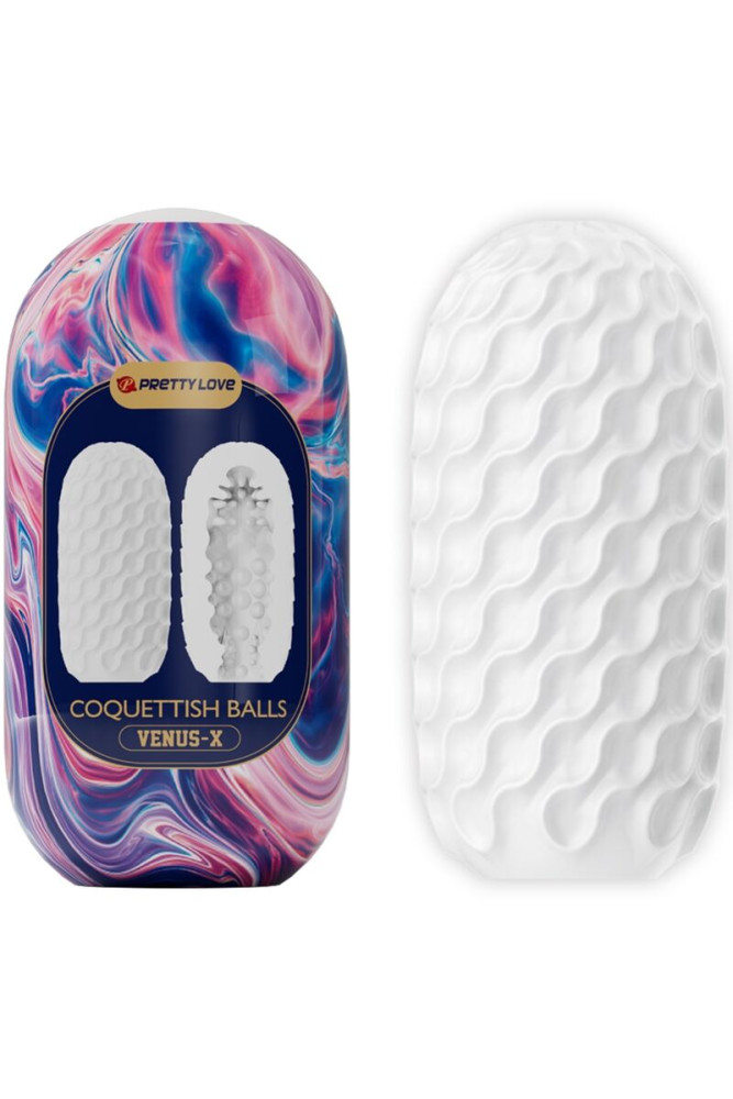 PRETTY LOVE - COQUETISH BALLS SILICONE MASTURBATORE MASCHILE BIANCO