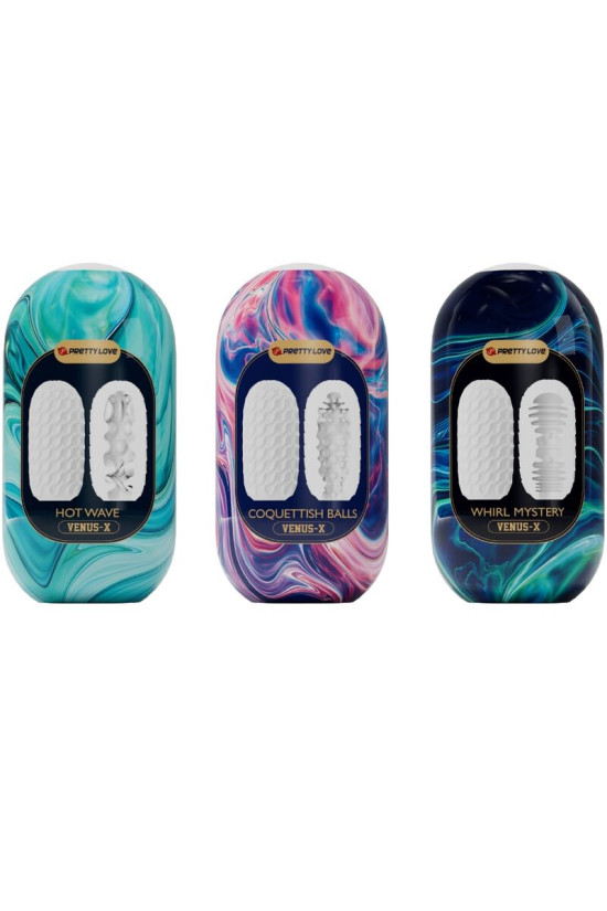 PRETTY LOVE - VENUS X 15 MASTURBATORI MASCHILI IN SILICONE BIANCO