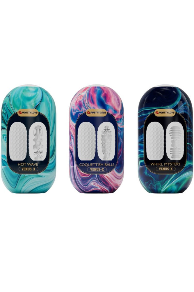 PRETTY LOVE - VENUS X 15 MASTURBATORI MASCHILI IN SILICONE BIANCO