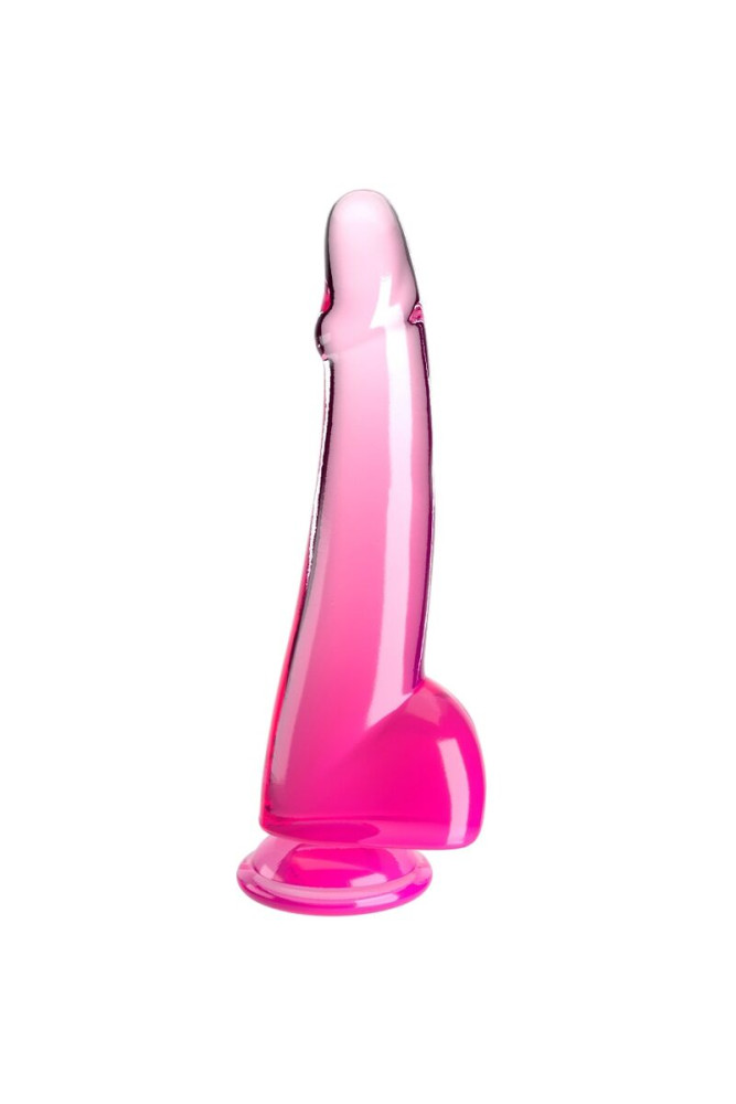 KING COCK - CLEAR DILDO CON TESTICOLI 19 CM ROSA