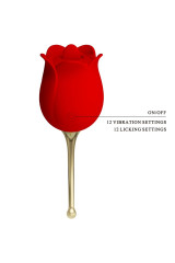 PRETTY LOVE - ROSE LOVER STIMOLATORE CLITORIDEO ROSE 12 VIBRAZIONI ROSSO