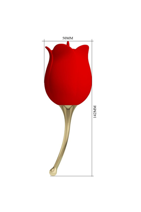 PRETTY LOVE - ROSE LOVER STIMOLATORE CLITORIDEO ROSE 12 VIBRAZIONI ROSSO