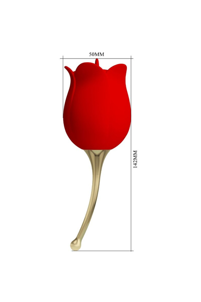 PRETTY LOVE - ROSE LOVER STIMOLATORE CLITORIDEO ROSE 12 VIBRAZIONI ROSSO