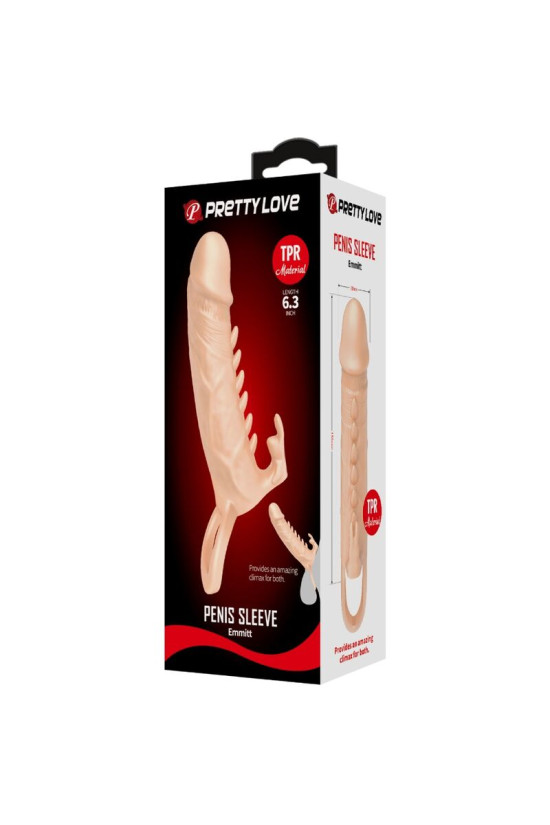 PRETTY LOVE - EMMIT GUAINA PER PENE + STIMOLATORE PER CLITORIDE FLESH