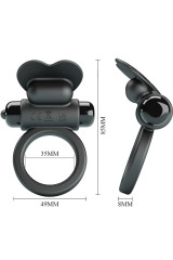 PRETTY LOVE - DEBONAIRE ANELLO VIBRANTE CONIGLIO 10 VIBRAZIONI NERO