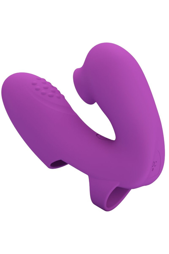 PRETTY LOVE - VIBRATORE DA DITA ATHENA CON STIMOLATORE CLITORIDEO VIOLA