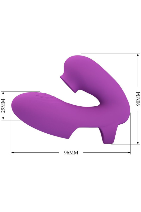 PRETTY LOVE - VIBRATORE DA DITA ATHENA CON STIMOLATORE CLITORIDEO VIOLA