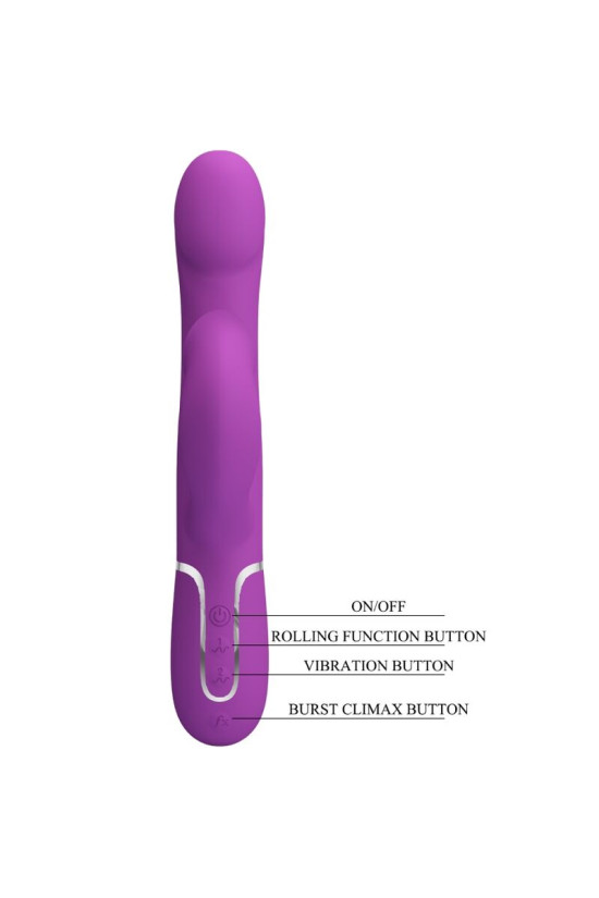 PRETTY LOVE - VIBRATORE E STIMOLATORE MULTIFUNZIONE 4 IN 1 VIOLA