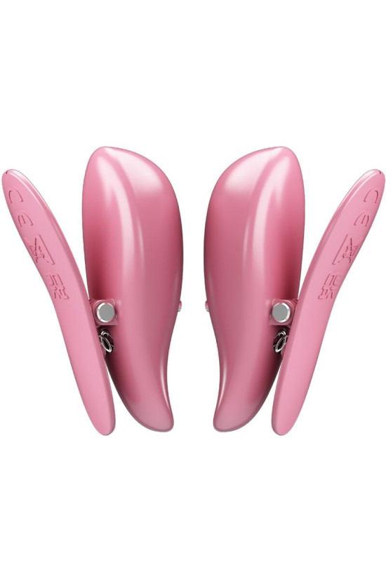 PRETTY LOVE - MORSETTI PER CAPEZZOLI CAILEY 10 VIBRAZIONI TELECOMANDO ROSA